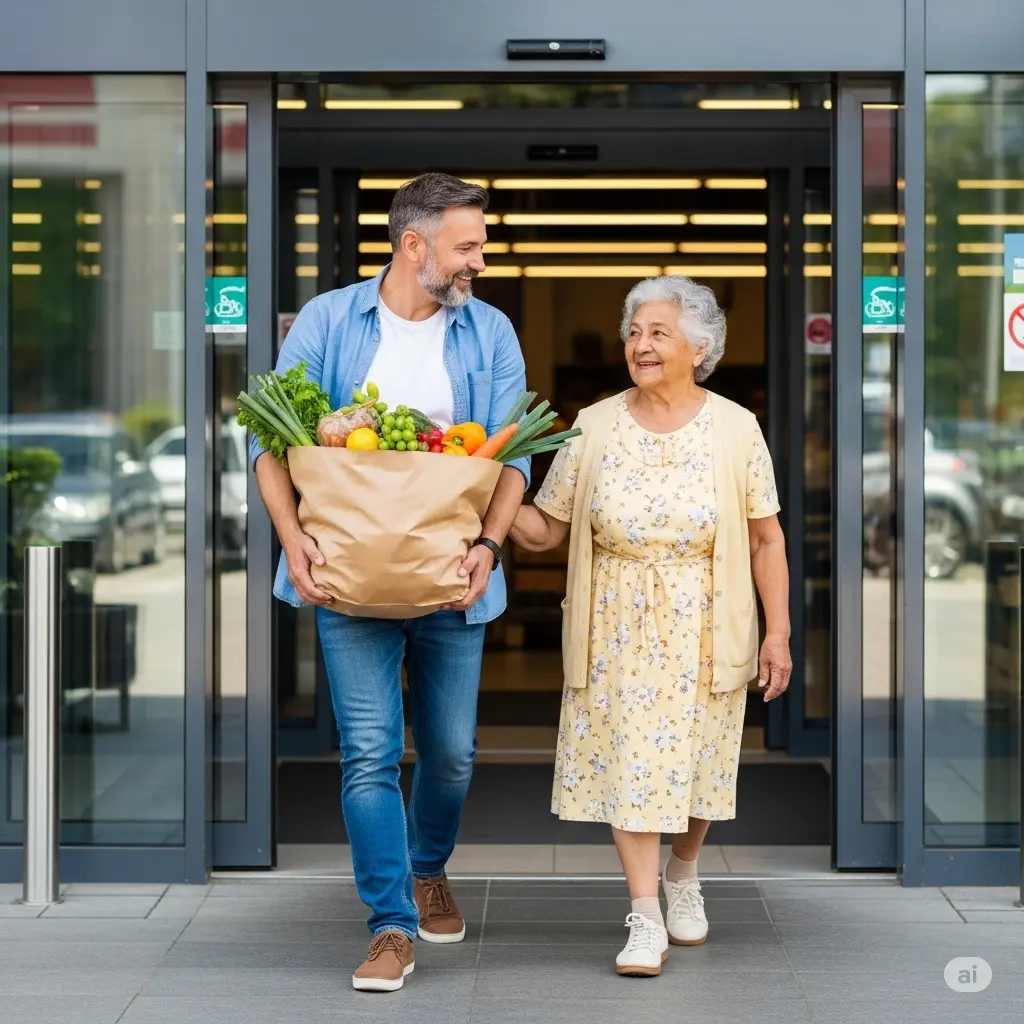 Sac de courses rempli de produits frais et sains